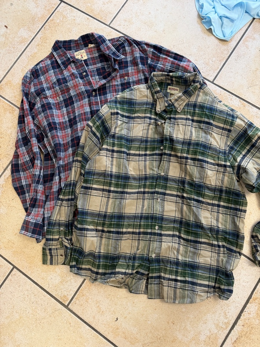 RedHead Men's Plaid Button-Down Shirt Duo - Green & Blue Plaids